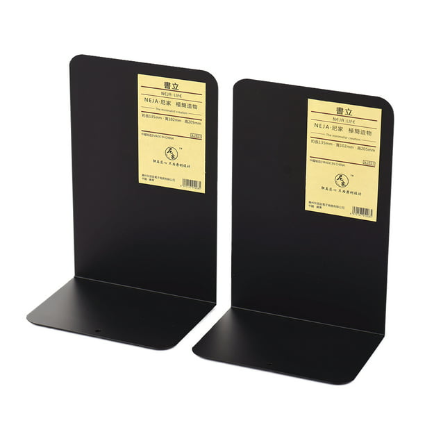 Enyuwlcm Metal Bookend Decorative Book End Shelves Holder with Nonskid Base 1 Pair Deer Black 